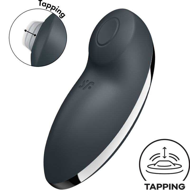 Stimulator klitorisa Satisfyer - Tap & Climax 2, siva