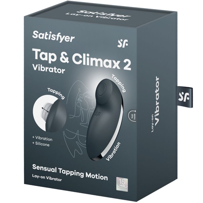 Stimulator klitorisa Satisfyer - Tap & Climax 2, siva