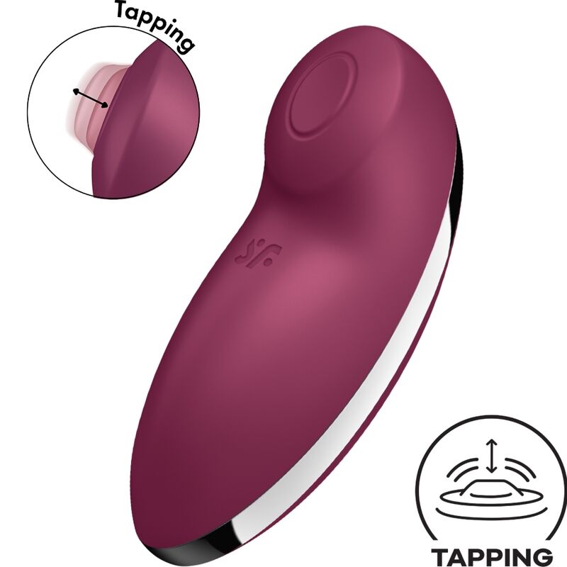 Stimulator klitorisa Satisfyer - Tap & Climax 2, rdeča