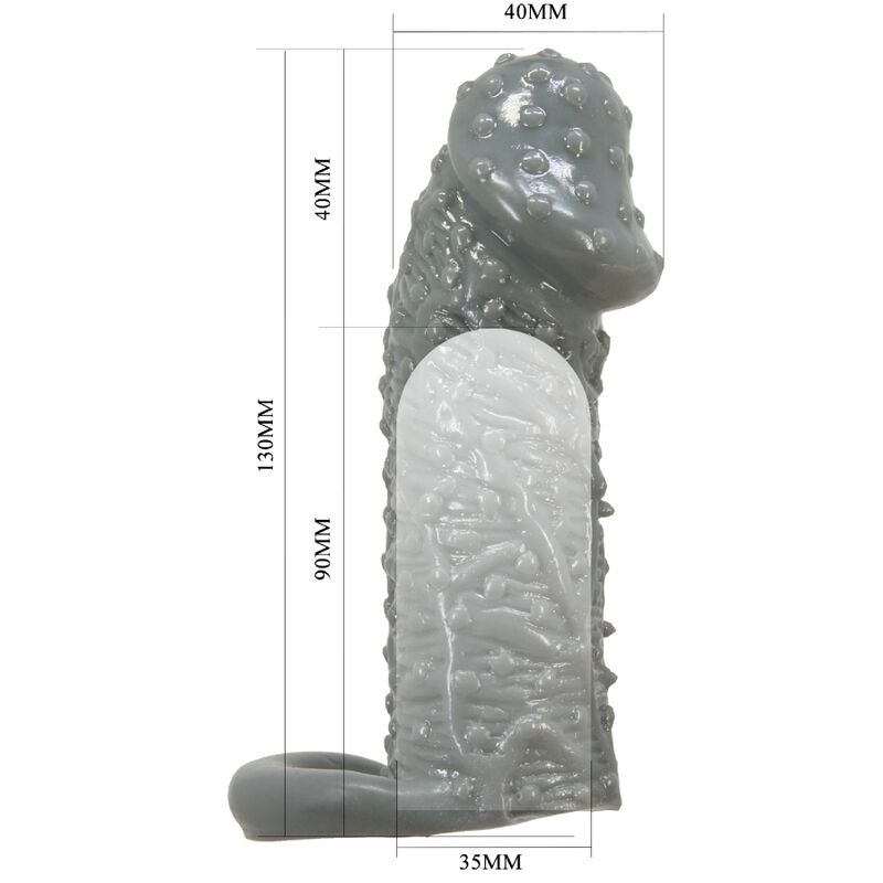 LEPA LJUBEZEN - REALISTIČNI PENIS POVEČAVA IN ZAMUDA ROKAV MODEL 2 SIVA