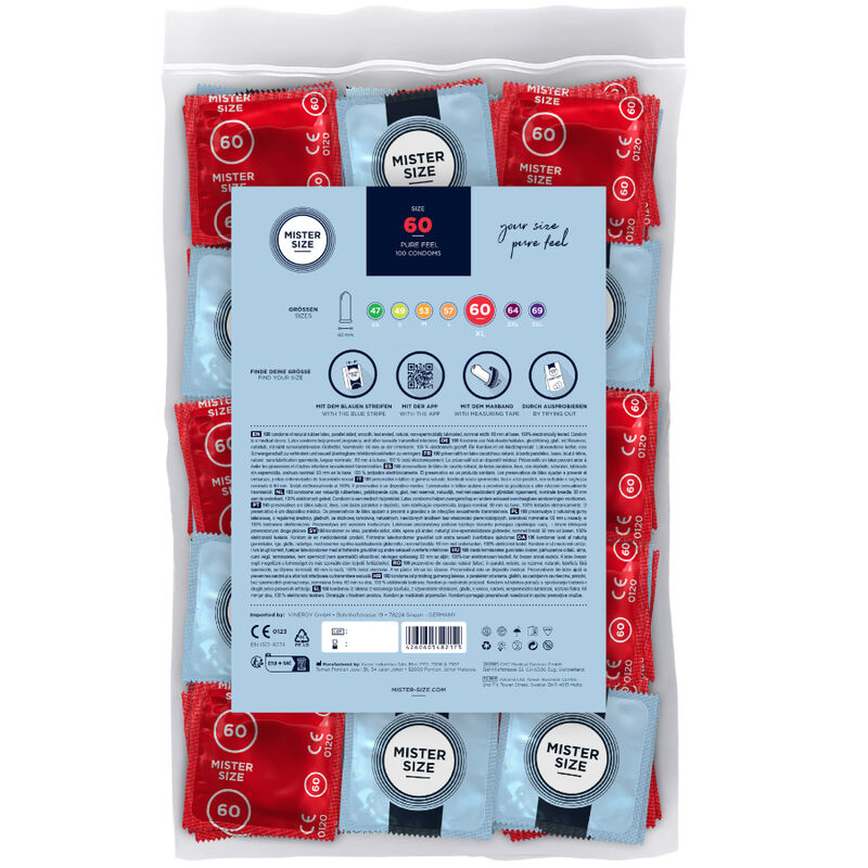 Kondomi Mister Size XL 60 mm, 100 kos