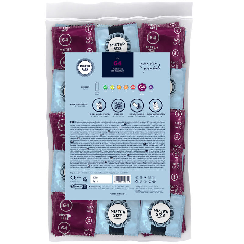 Kondomi Mister Size XXL 64 mm, 100 kos