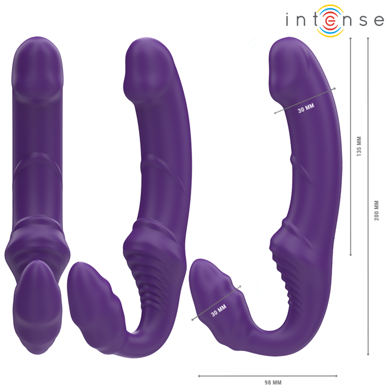 Vibracijski strapless strap-on dildo Intense Jill 20 cm, vijolična