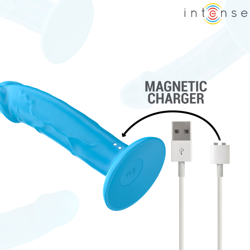 INTENZIVEN - PHOEBE REALISTIČNI VIBRATOR 10 VIBRACIJ MODRI DALJINSKI UPRAVLJALNIK