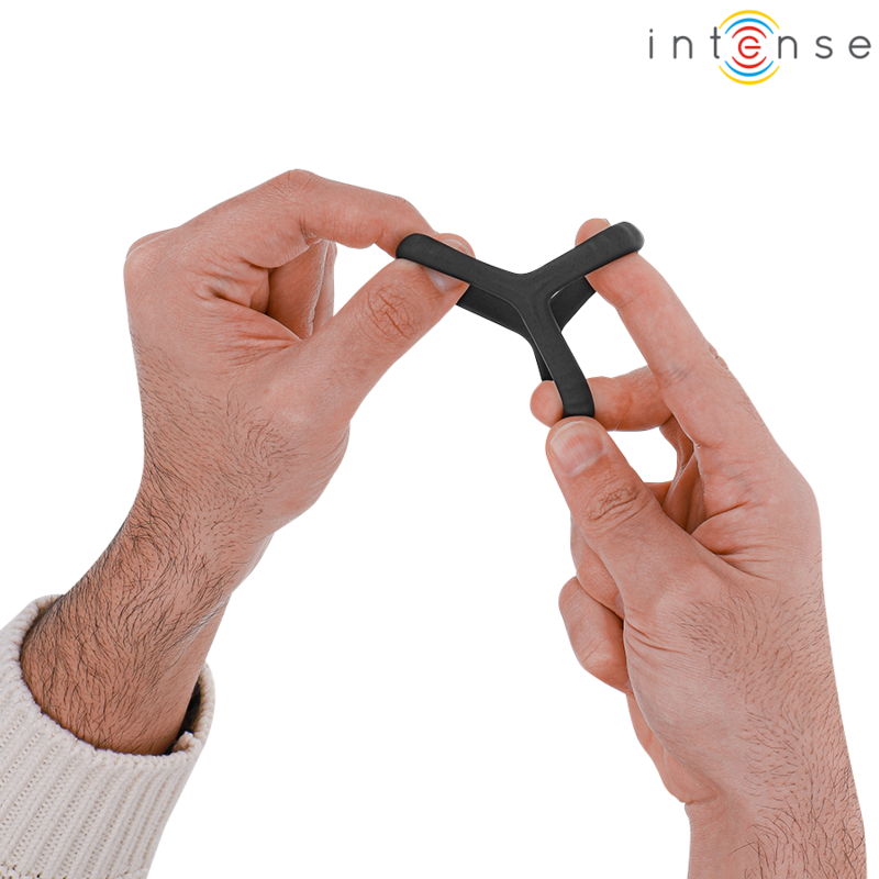 INTENZIVEN - CARSON DVOJNI SILIKONSKI OBROČEK ZA PENIS ČRN MODEL 4