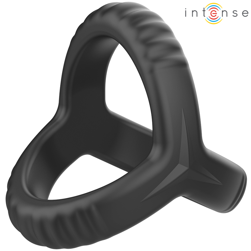 INTENZIVEN - CARSON DVOJNI SILIKONSKI OBROČEK ZA PENIS ČRN MODEL 4