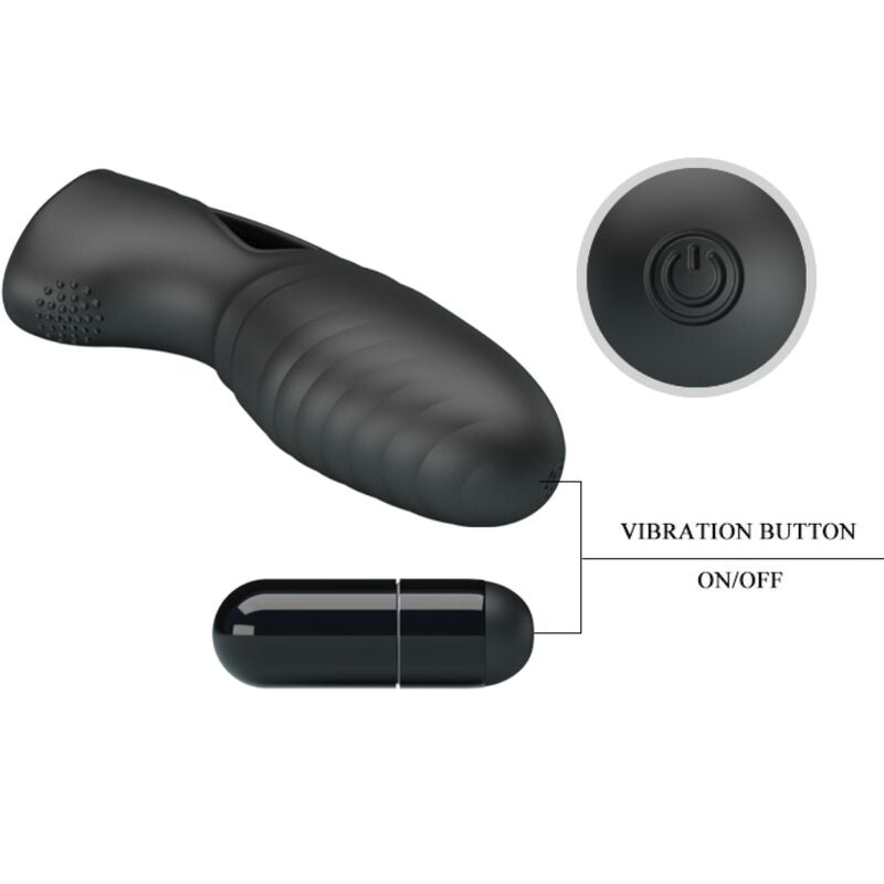 PRETTY LOVE - ALAN SILIKONSKI VIBRATOR S PRSTOM ČRN