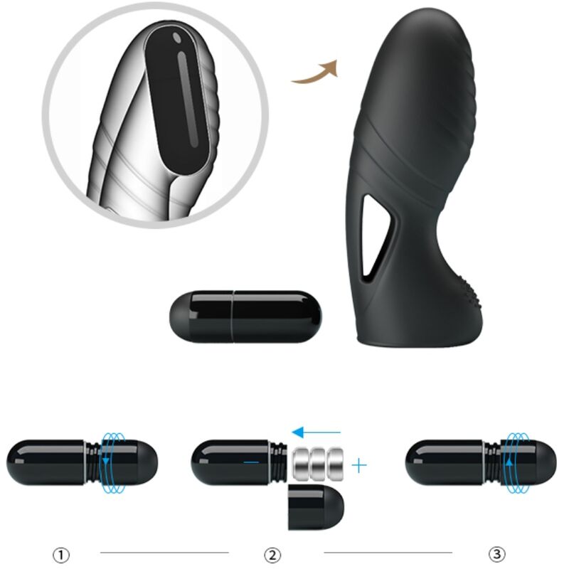 PRETTY LOVE - ALAN SILIKONSKI VIBRATOR S PRSTOM ČRN