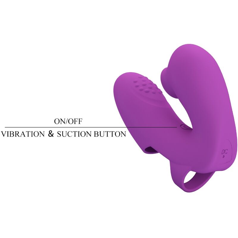 PRETTY LOVE - ATHENA VIBRATOR ZA PRSTE S STIMULATORJEM KLITORISA VIJOLIČNA