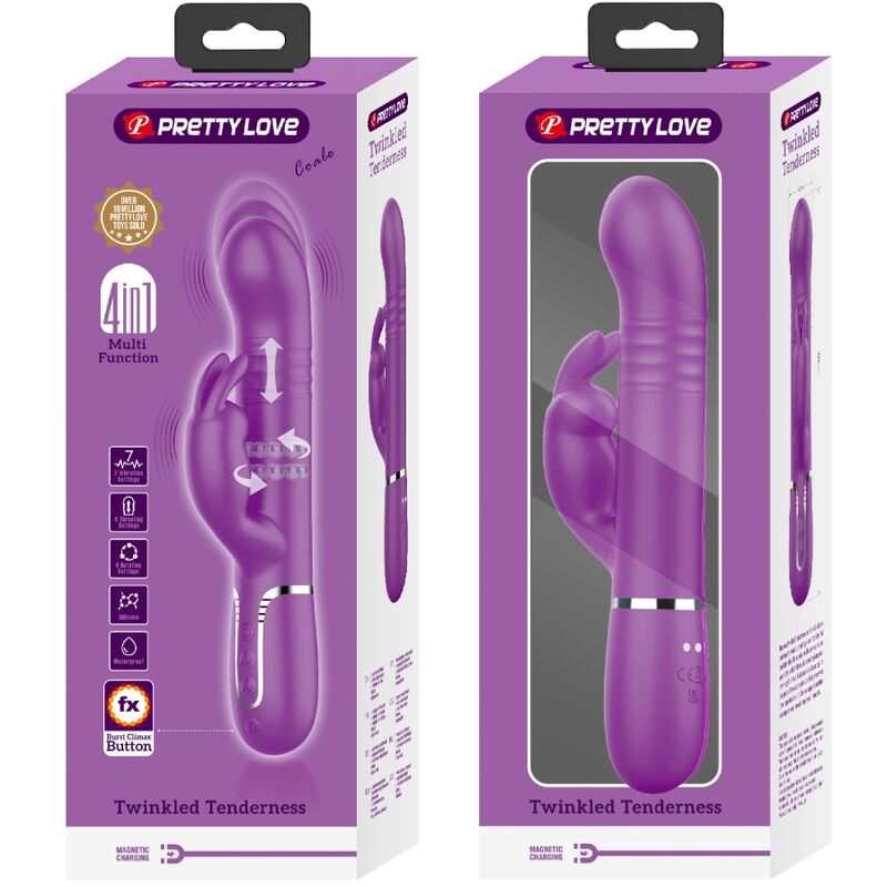 PRETTY LOVE - COALE 4 IN 1 MULTIFUNCTION RABBIT VIBRATOR PURPLE