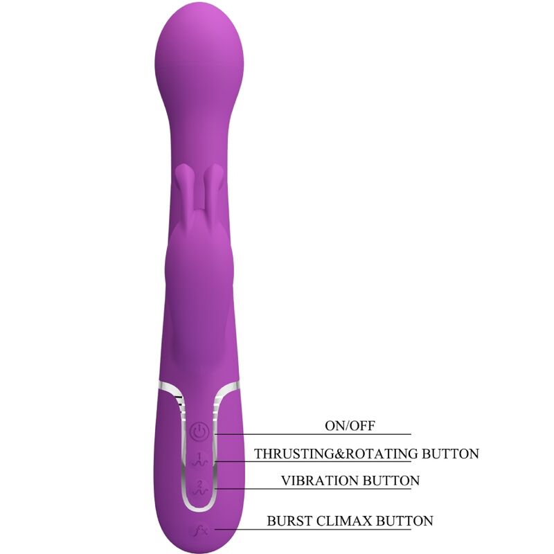PRETTY LOVE - DEJON 3 IN 1 MULTIFUNCTION RABBIT VIBRATOR PURPLE