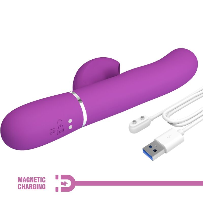 PRETTY LOVE - PERLITA 3 IN 1 MULTIFUNCTION RABBIT VIBRATOR PURPLE