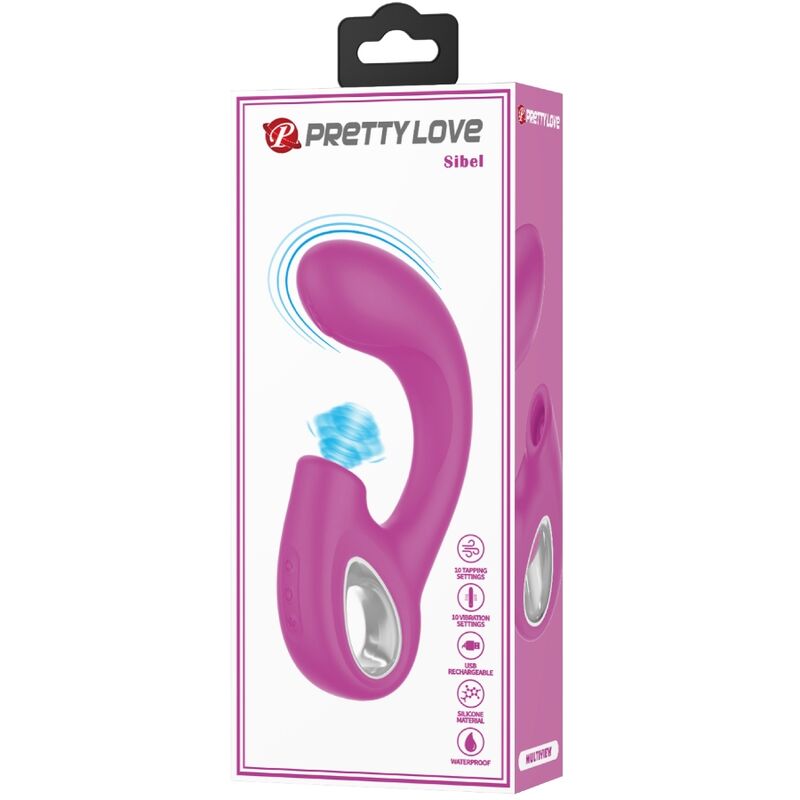 PRETTY LOVE - SIBEL SIBEL VIBRATOR G-TOČKE + STIMULATOR KLITORISA 10 VIBRACIJ VIJOLIČNA