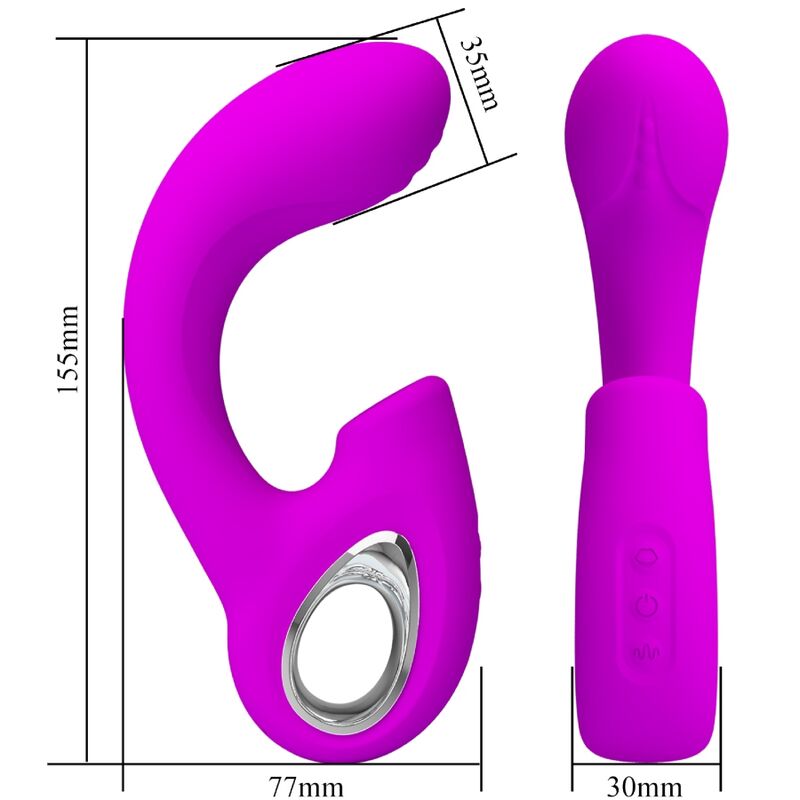 PRETTY LOVE - SIBEL SIBEL VIBRATOR G-TOČKE + STIMULATOR KLITORISA 10 VIBRACIJ VIJOLIČNA