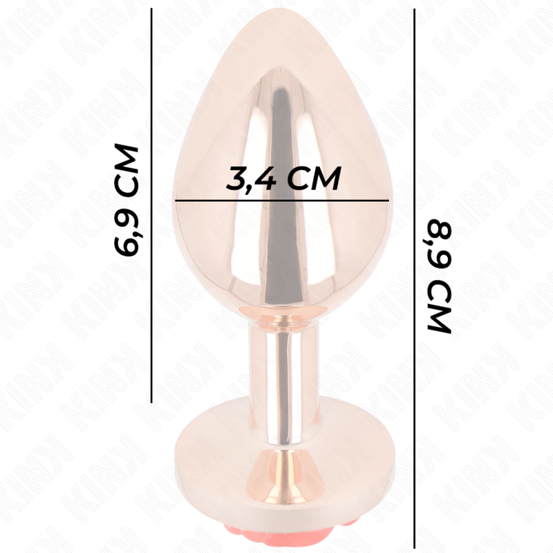 Rose Gold analni čep z rdečo vrtnico Kink, M