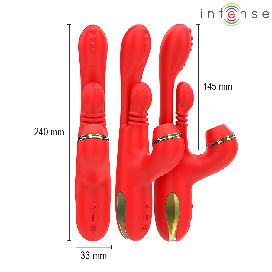 Rabbit vibrator Intense Katy, menljivi nastavki