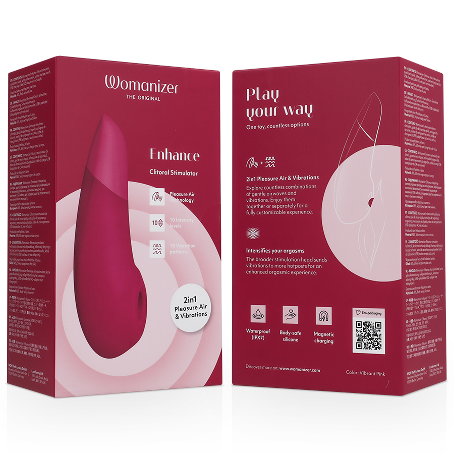 WOMANIZER - ENHANCE CLITORIAL STIMULATOR VIBRANT PINK