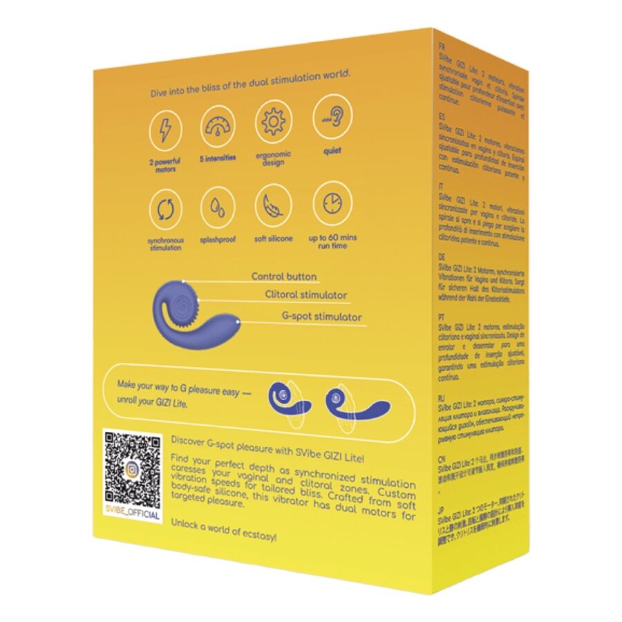 Vibrator za dvojno stimulacijo G-točke in klitorisa Snail Vibe Gizi Lite, modra
