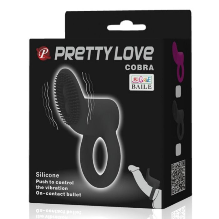 PRETTY LOVE - COBRA VIBRACIJSKI OBROČEK ČRN