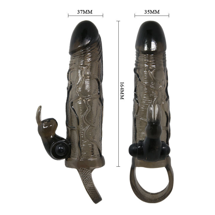 BAILE - POKRIVALO ZA PENIS Z ZAJCEM ČRNO 16,5 CM
