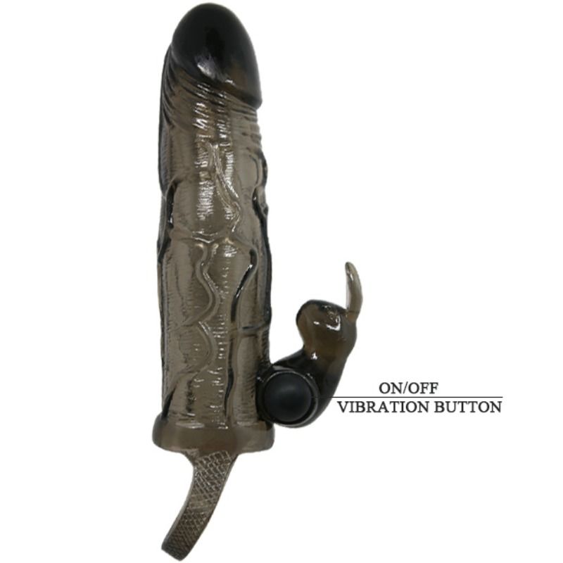 BAILE - POKRIVALO ZA PENIS Z ZAJCEM ČRNO 16,5 CM