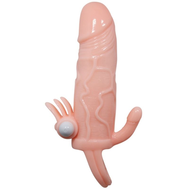 BAILE - POKRIVALO ZA PENIS Z MESOM ZA STIMULACIJO KLITORISA IN ANUSA 16,5 CM