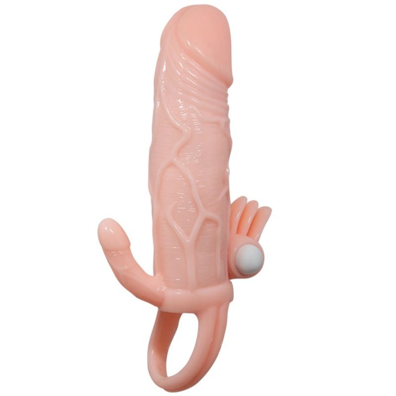 BAILE - POKRIVALO ZA PENIS Z MESOM ZA STIMULACIJO KLITORISA IN ANUSA 16,5 CM