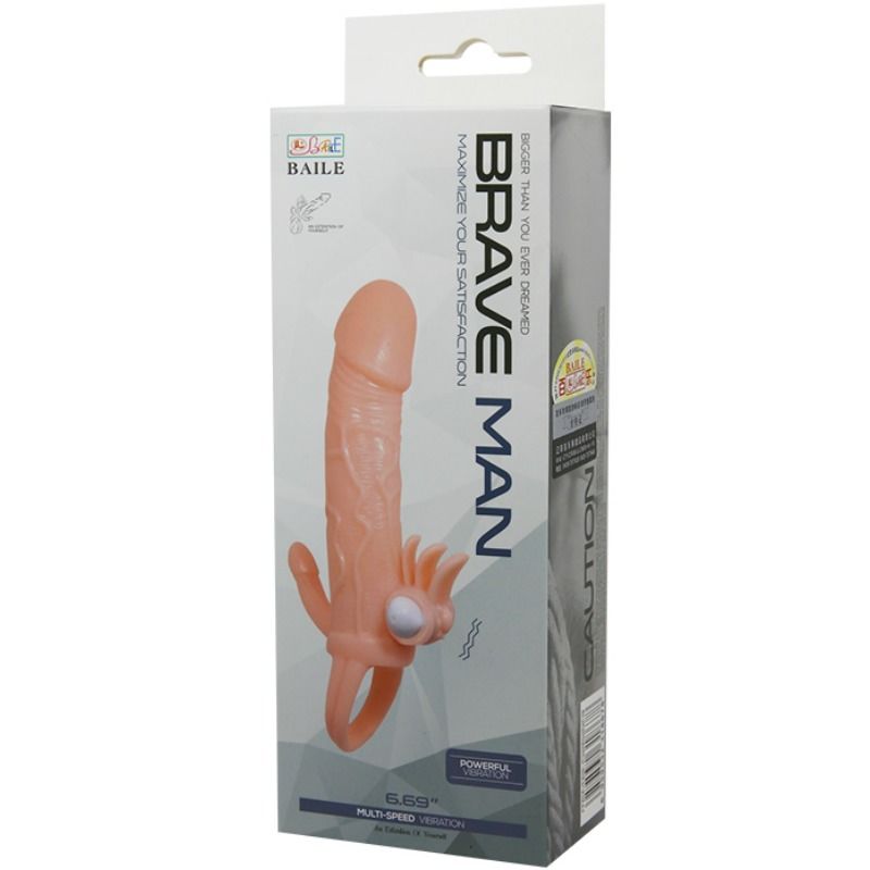BAILE - POKRIVALO ZA PENIS Z MESOM ZA STIMULACIJO KLITORISA IN ANUSA 16,5 CM