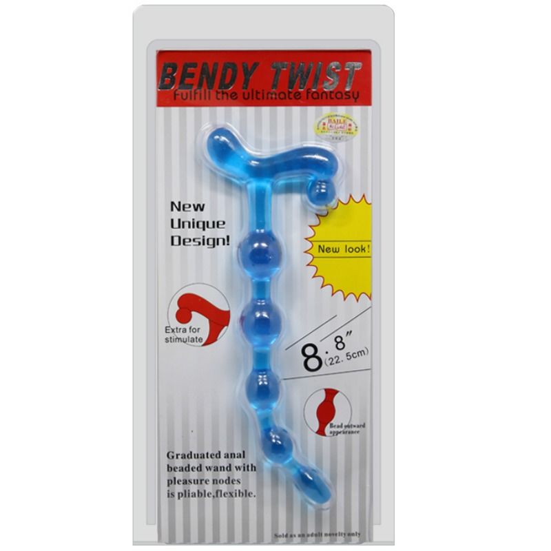 Analne kroglice Baile - Bendy Twist, modra