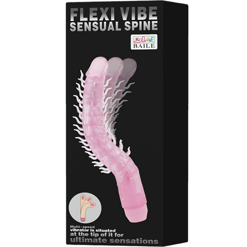 BAILE - FLEXI VIBE SENSUAL SPINE UPOGLJIV VIBRACIJSKI DILDO LILA 23,5 CM