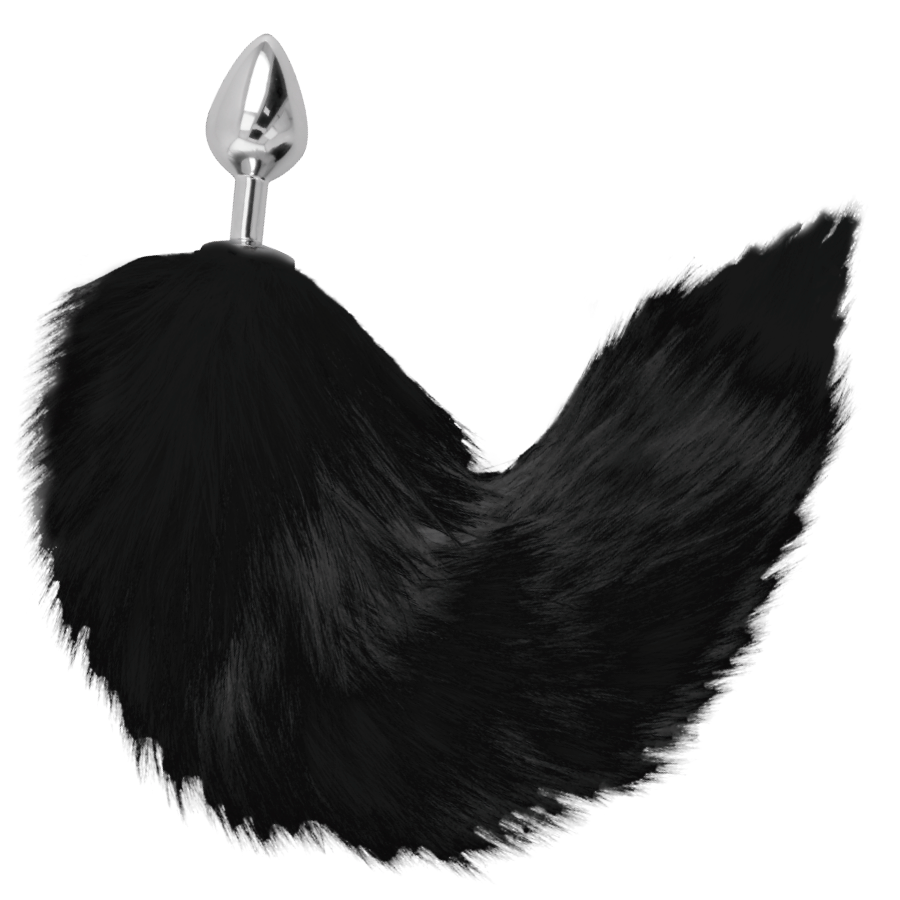 Analni čep Darkness Plug with Black Tail, 8 cm