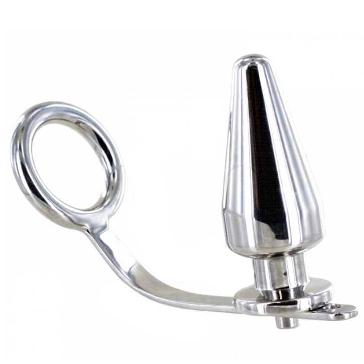 Analni čep z obročkom Metal Hard - Steel Ring, 4.5 cm
