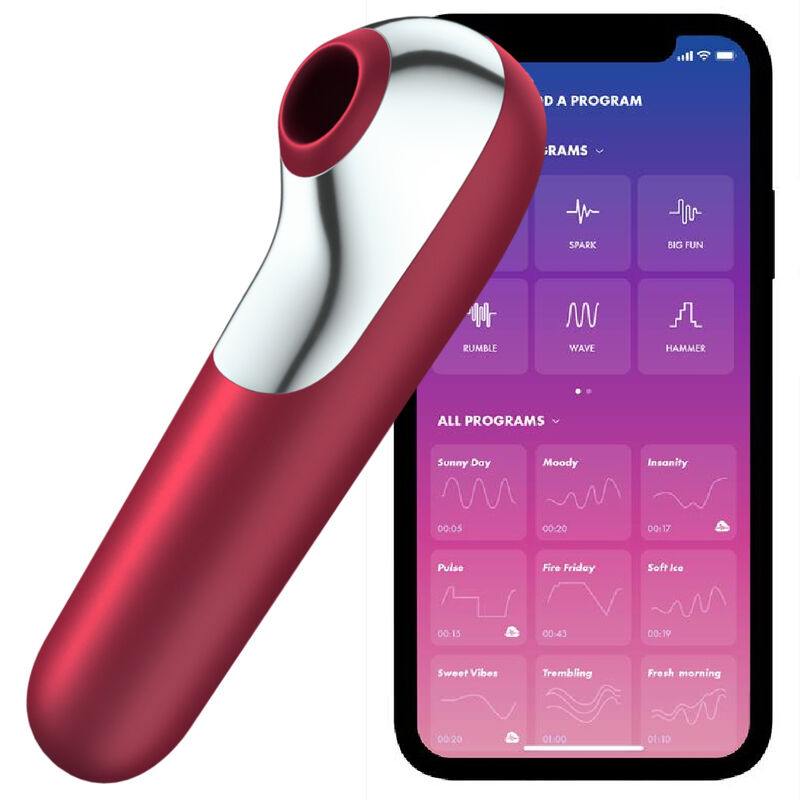 Stimulator klitorisa Satisfyer - Dual Love, rdeča