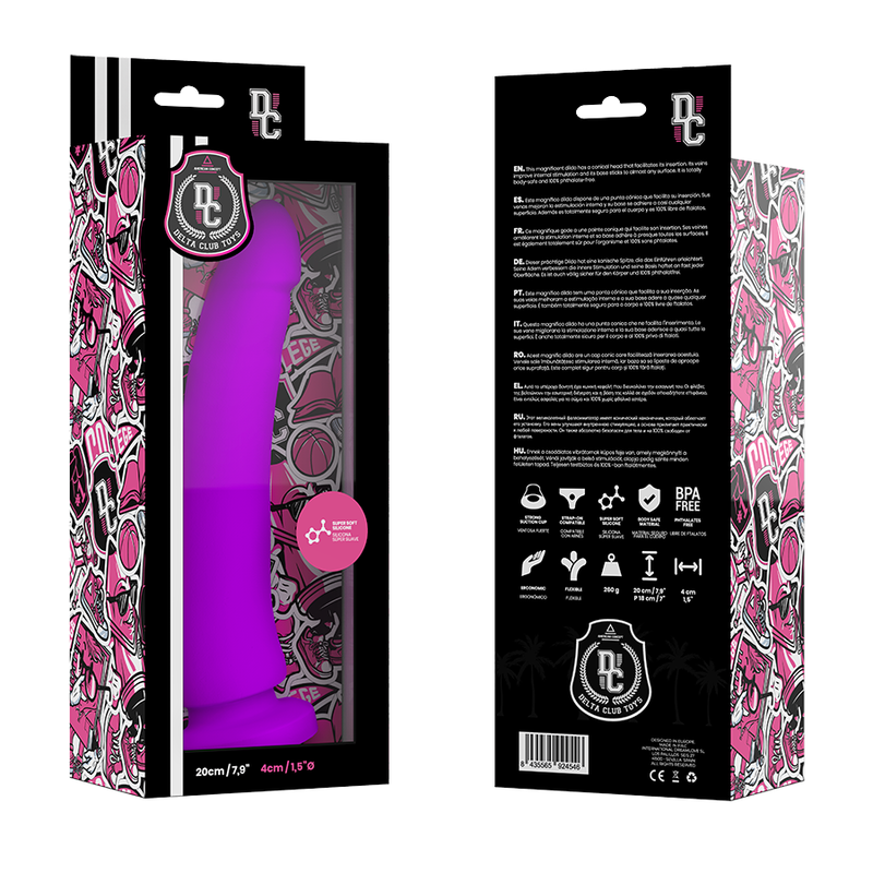 DELTA CLUB - IGRAČE LILA DILDO MEDICINSKI SILIKON 20 CM -O- 4 CM