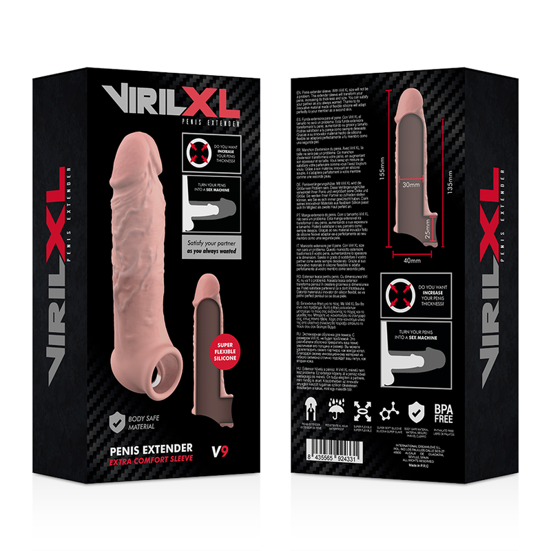 VIRILXL - TEKOČI SILIKON V9 NARAVNI PODALJŠEK PENISA