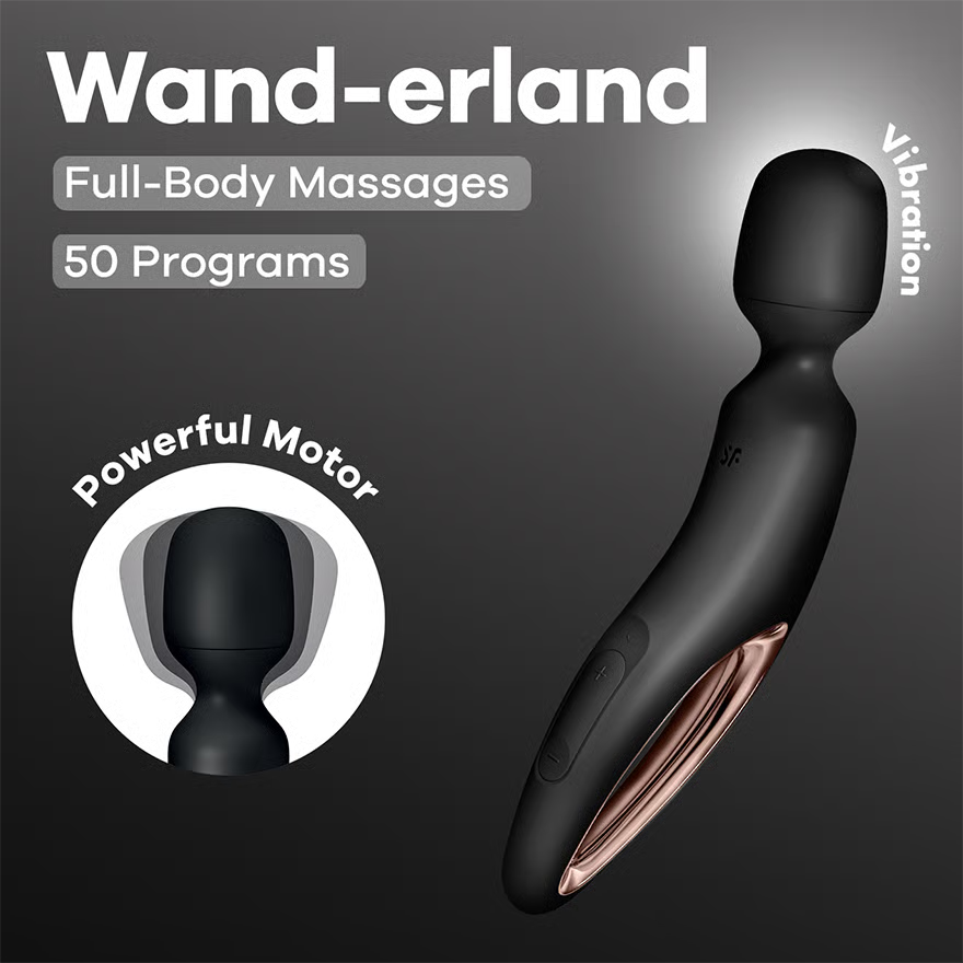 Masažni vibrator Satisfyer - Wand-erland, črna