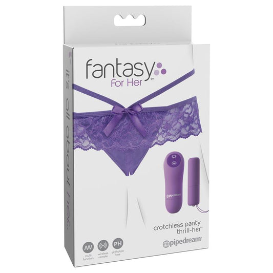Crotchless Panty with Vibrating Bullet Thrill Her With Remote Control