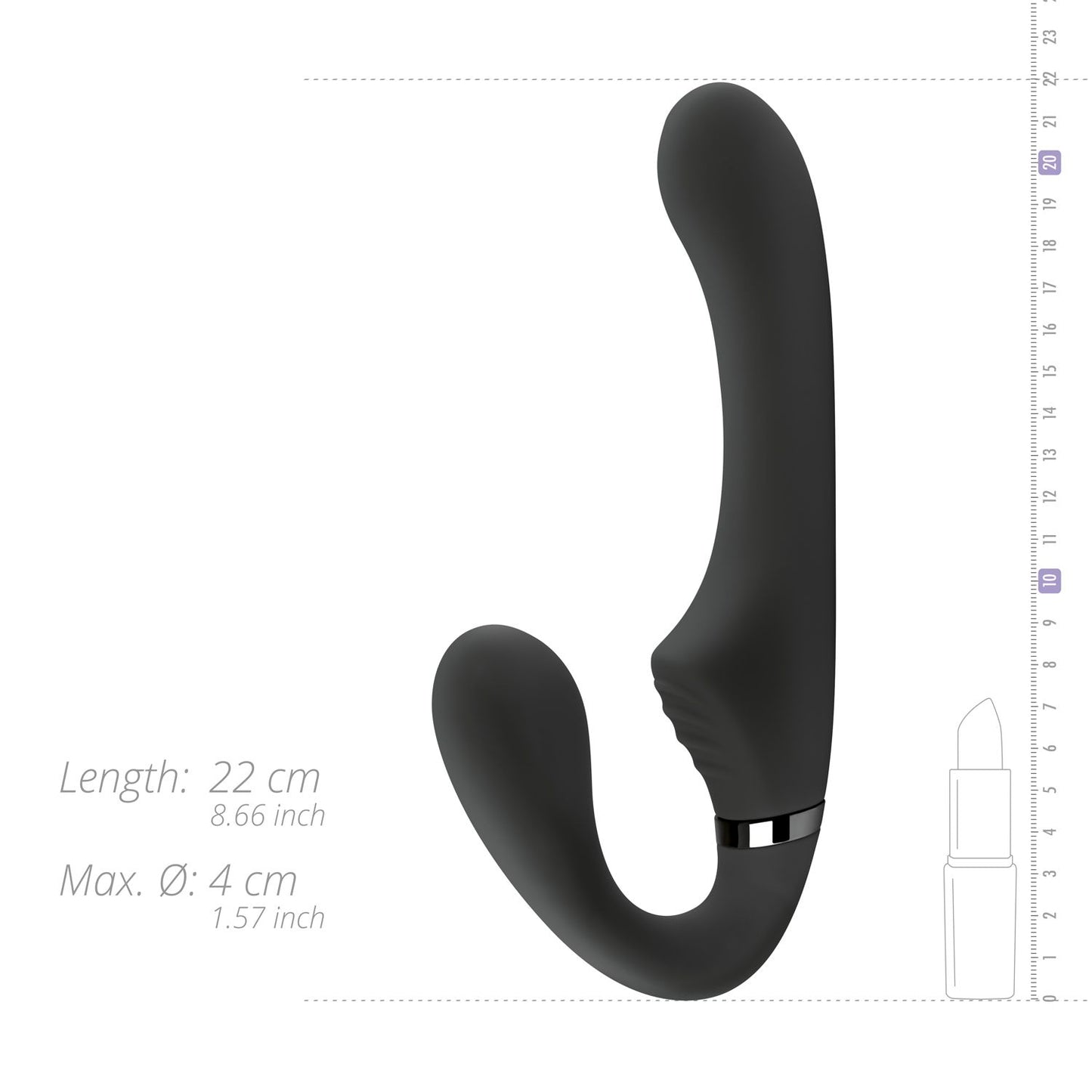 Vibracijski strap-on dildo No-Parts - Avery, 22 cm