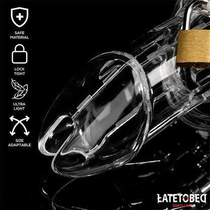 LATETOBED BDSM LINE Chastity Cage Universal Long Clear