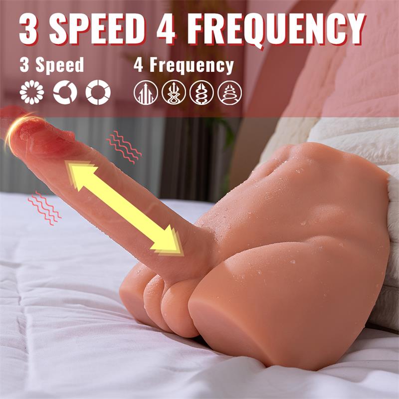 Peel Dildo and Ass with Thrusting and Vibration Masturbator