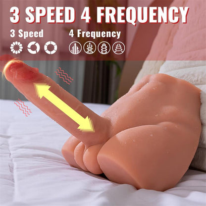 Peel Dildo and Ass with Thrusting and Vibration Masturbator