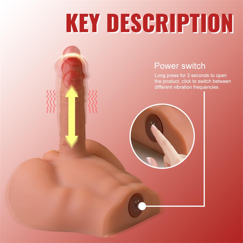 Peel Dildo and Ass with Thrusting and Vibration Masturbator