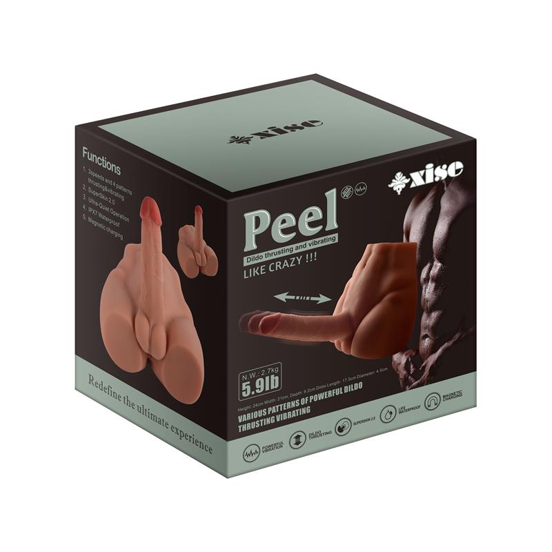 Peel Dildo and Ass with Thrusting and Vibration Masturbator