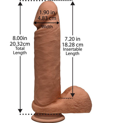 Dual Density dildo Perfect D with Testicles 8 Caramel