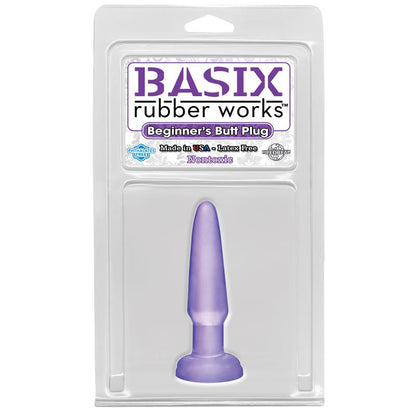 Basix Rubber Works Butt Plug Beginners Colour Purple