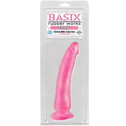 Basix Rubber Works Slim 1778 cm with Suction Cup Colour Pink
