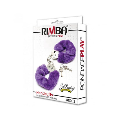 Police cuffs with Purple Fur Adjustable