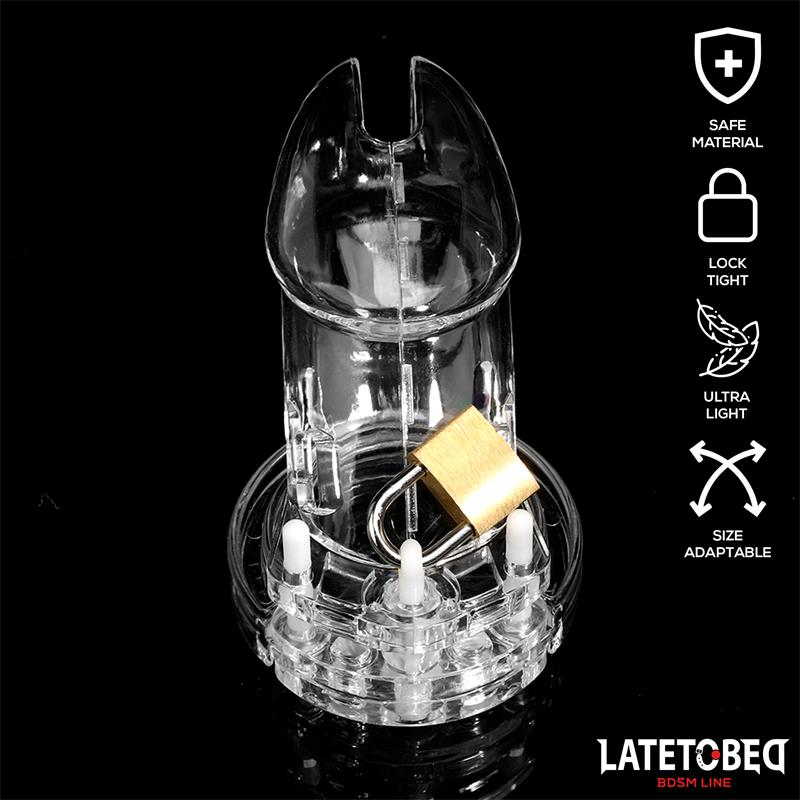 LATETOBED BDSM LINE Chastity Cage Universal Long Clear