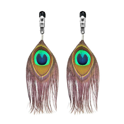 Nipple Clamps with Peacock Feather