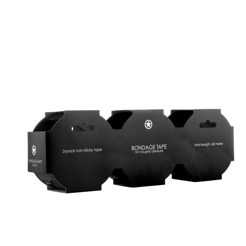Shots Ouch Bondage Tape 3 pack Black